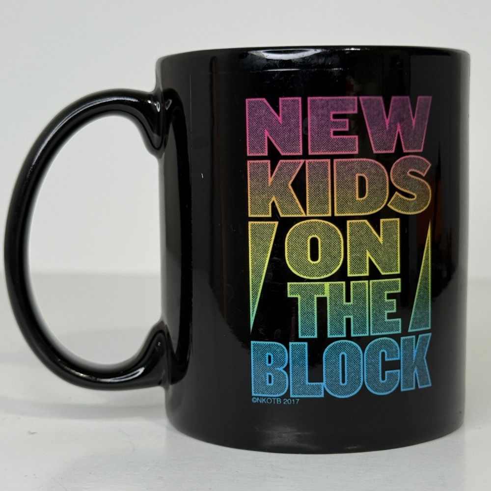New Kids On The Block Black Mug with Colorful Text Thailand